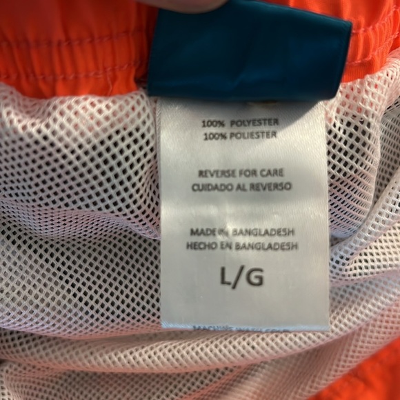 Liquid Wave Swim Trunks in Gray & neon Orange Men’s Sz Lg. w/draw string. - Picture 7 of 10